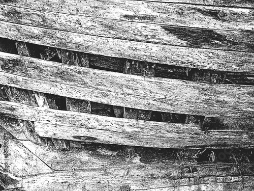 Distress wooden planks texture. Black and white grunge background.