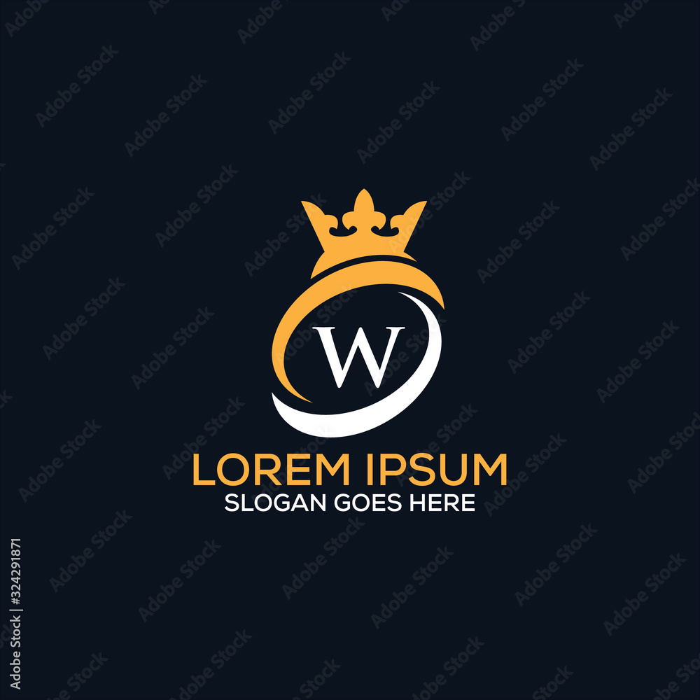 Luxury modern W letter crown logo design template vector eps Luxury modern W letter crown logo design template vector eps