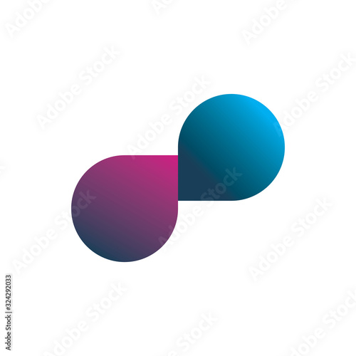 infinity bubble blue pink purple modern color logo design