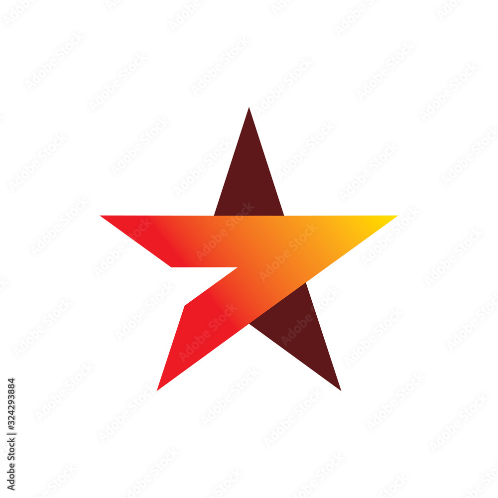 red star color arrow logo design red star color arrow logo design