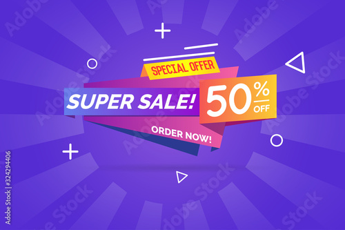 Awesome Sale Banner. Sticker for Selling Product. Super Sale Label Illustration Template.