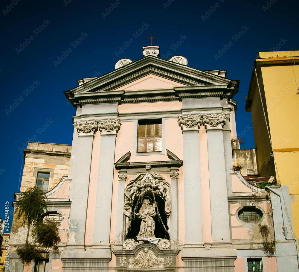 Facade of a Church in Naples 