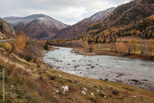 Autumn Altai Republic Katun river Chuya tract
