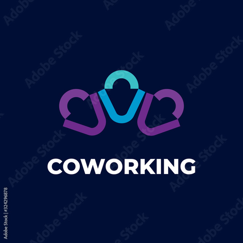 Coworking Logo. Vector template design