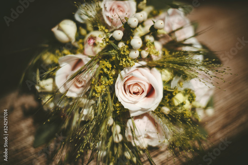 bridal summer bouquet of pink roses