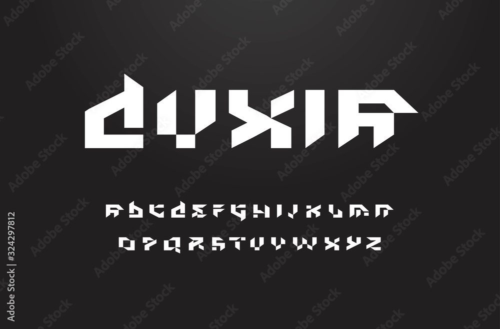 Font alphabet set Duxia