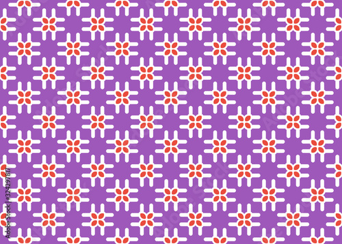 Seamless geometric pattern design illustration. Background texture. In purple, red, white colors.