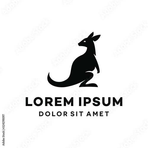 kangaroo wallaby logo icon design illustration in trendy minimal line style isolated on white background