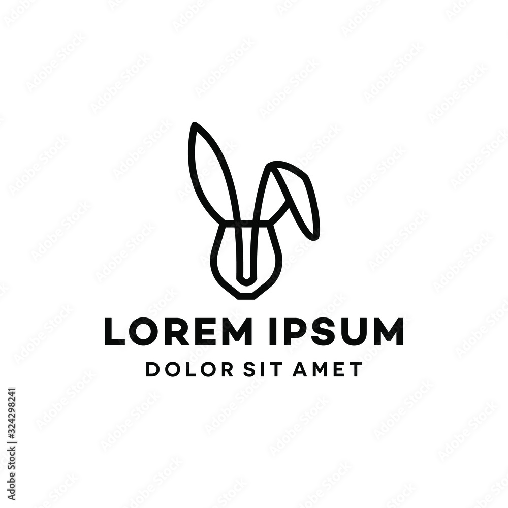 rabbit hare simple animal logo icon vector download rabbit hare simple animal logo icon vector download