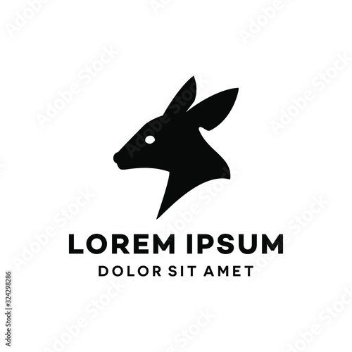kangaroo wallaby logo icon design illustration in trendy minimal line style isolated on white background
