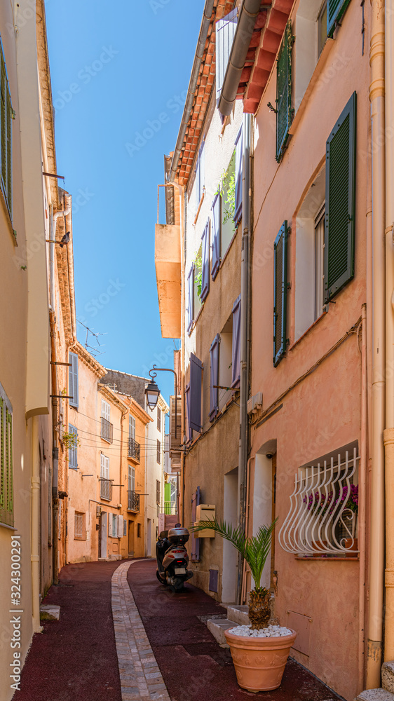 Vintage Architecture Of Historic Houses Downtown Charming City Streets Of Cannes