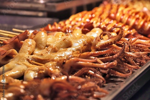 Grilled octopus in Raohe Night Market photo