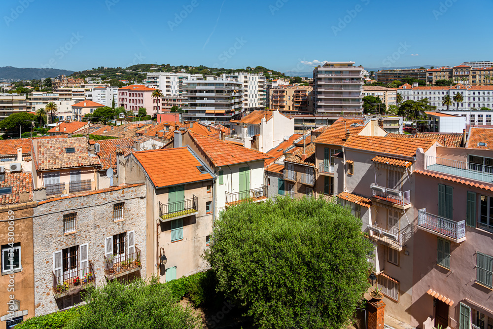 Aerial View Of Downtown City Of Cannes In France