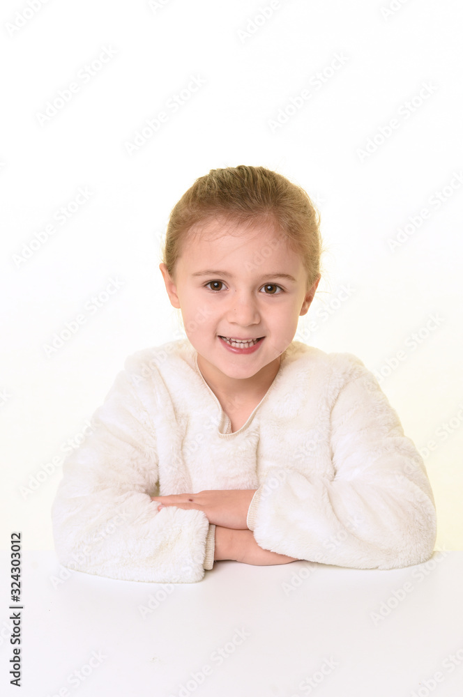 blonde little girl on white background blonde little girl on white background