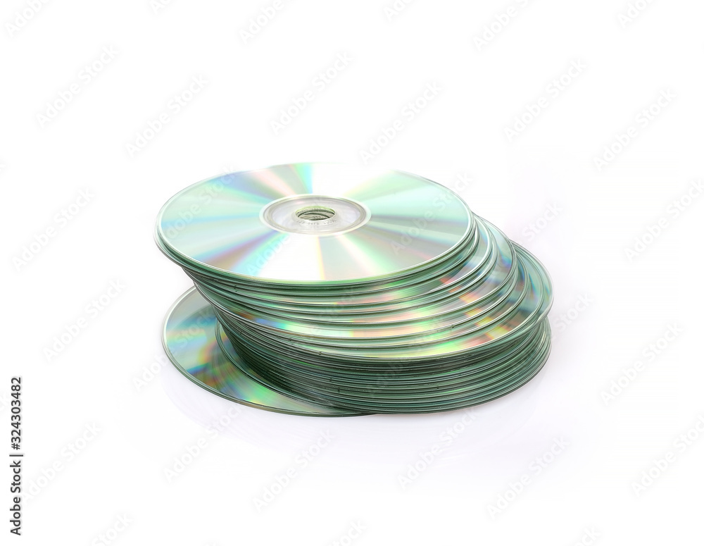 CD stack isolated on white background CD stack isolated on white background