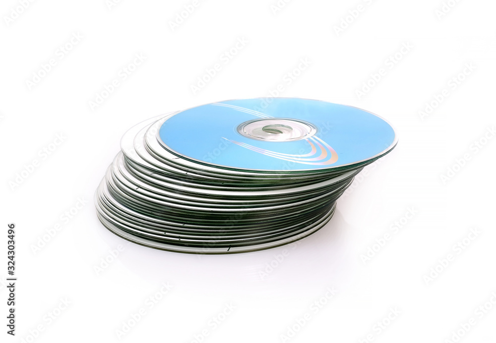 CD stack isolated on white background CD stack isolated on white background