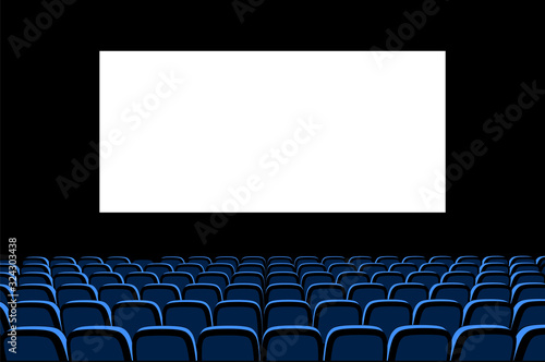 Hall for watching movies. Cinema. Concert hall. Vector 3d illustration