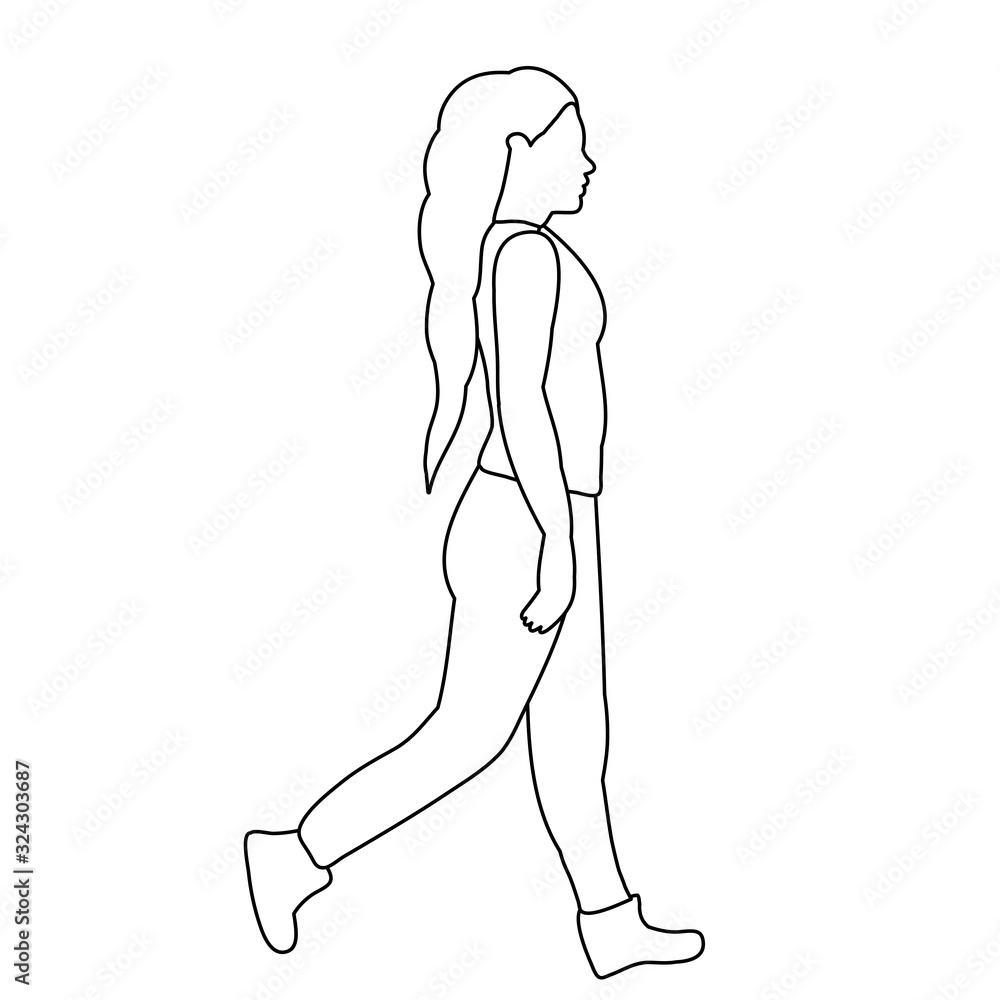 line drawing of a dancing woman on a white background line drawing of a dancing woman on a white background