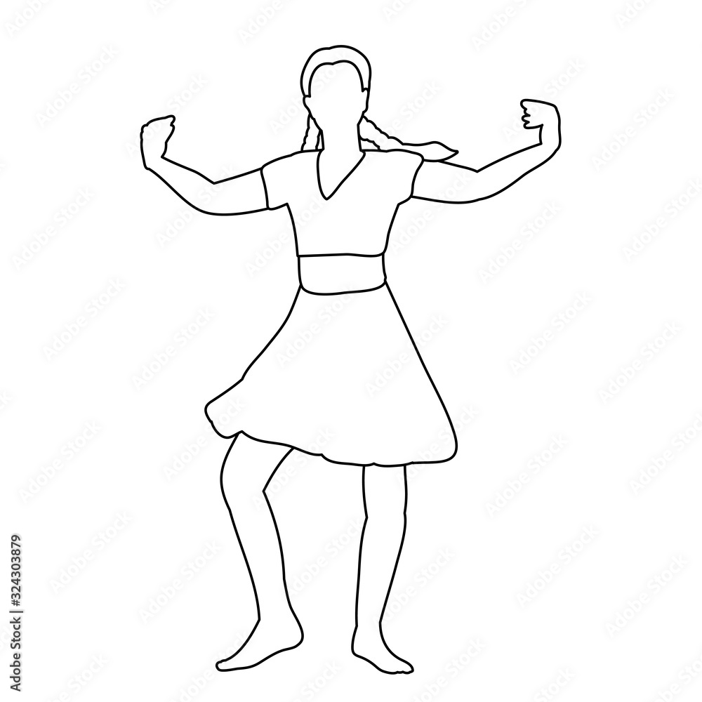 line drawing of a dancing woman on a white background line drawing of a dancing woman on a white background