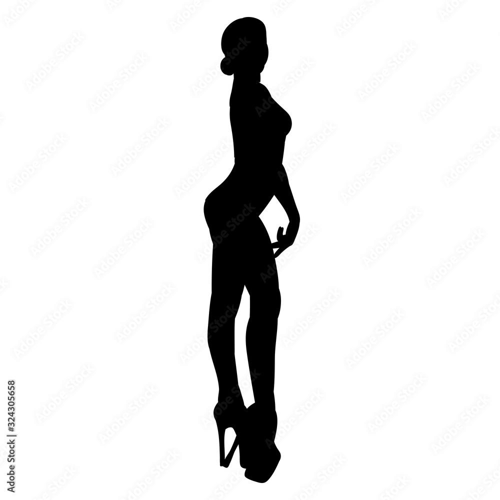 silhouette of a dancing girl vector