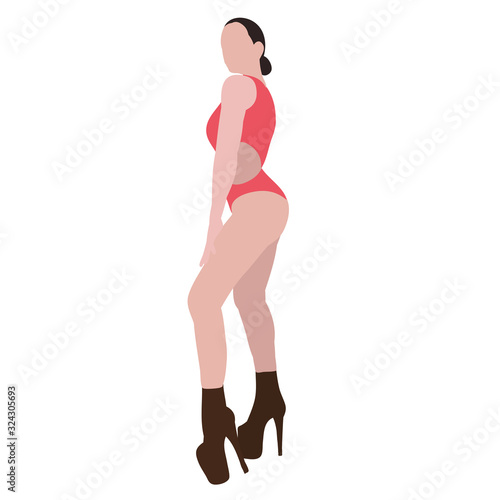 drawing of a dancing woman on a white background