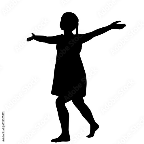 silhouette of a dancing girl vector