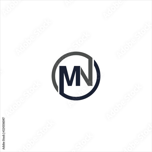 initial letter mn or nm logo vector design