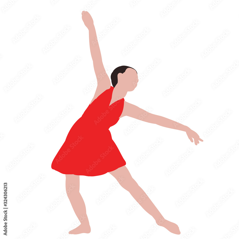 Fototapeta premium drawing of a dancing woman on a white background