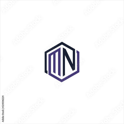 initial letter mn or nm logo vector design