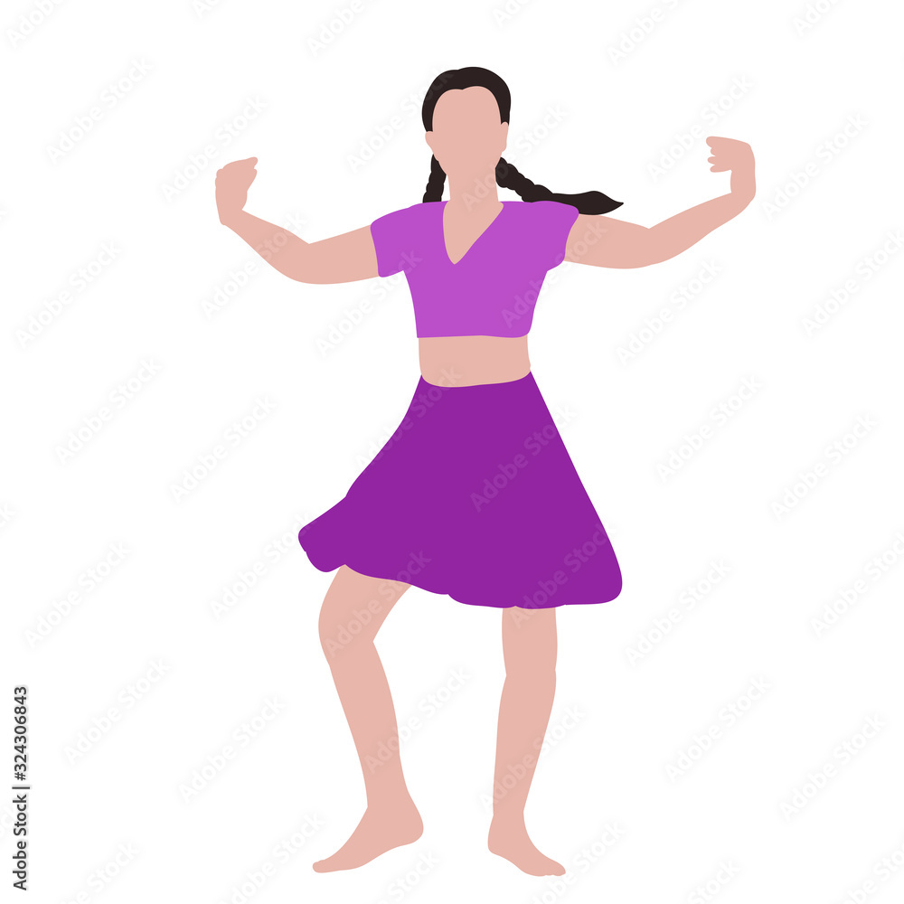drawing of a dancing woman on a white background drawing of a dancing woman on a white background