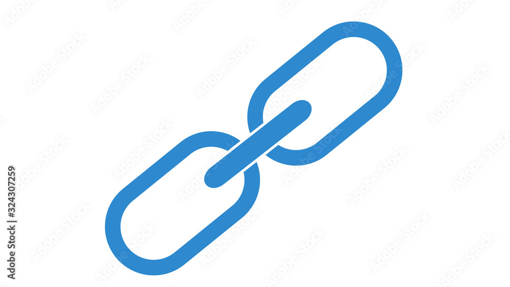 Chain link coming together concept business icon Chain link coming together concept business icon