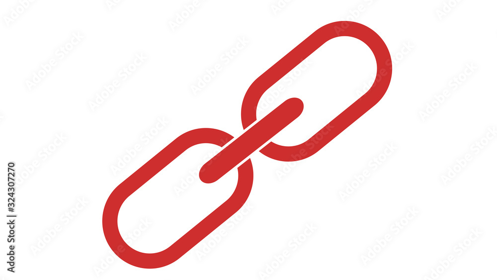 Chain link coming together concept business icon Chain link coming together concept business icon