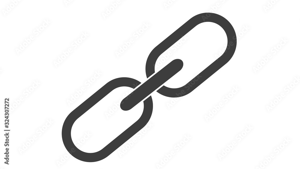 Chain link coming together concept business icon Chain link coming together concept business icon