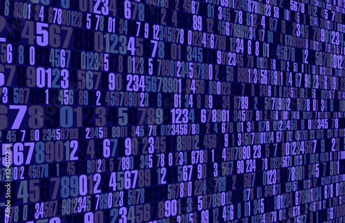 Background blue multicolor numbers abstraction of the Internet