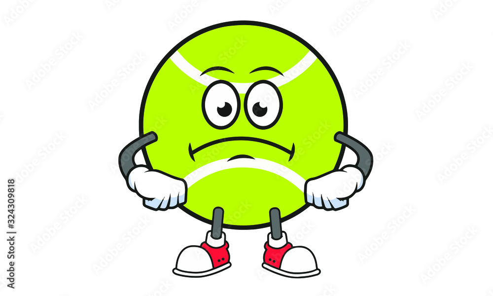 Obraz premium Illustration Vector of tennis ball cartoon characters flat design Perfect for T Shirt design,logo,sticker