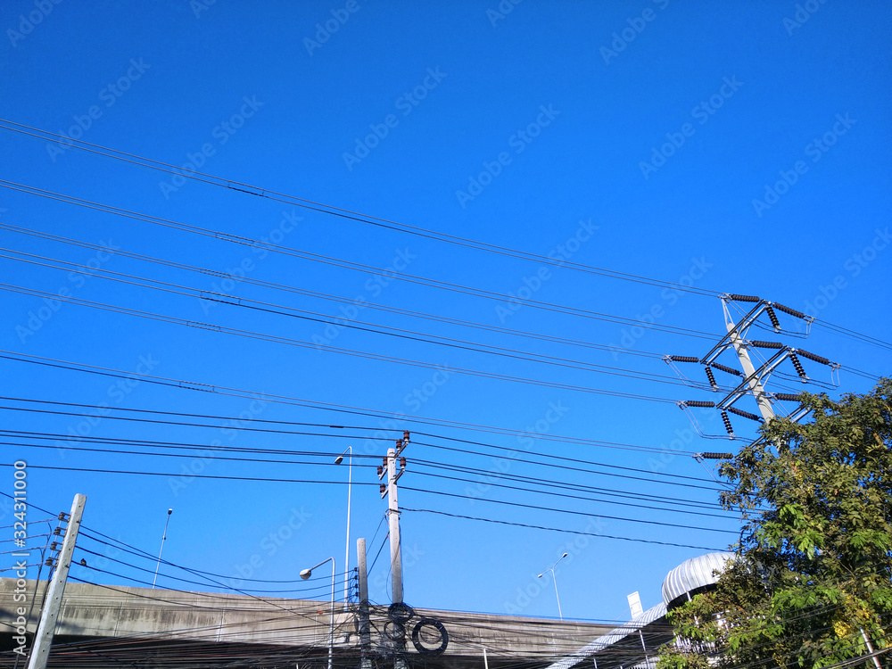 electric post with sky background. electric post with sky background.
