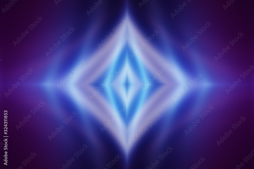 Fototapeta premium Dark abstract futuristic background. Neon lines glow. Neon lines, shapes. Pink-blue glow. Empty Stage Background