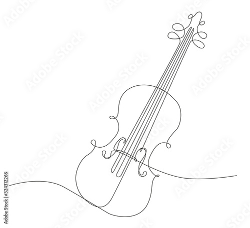 disegno a singola linea continua di violino