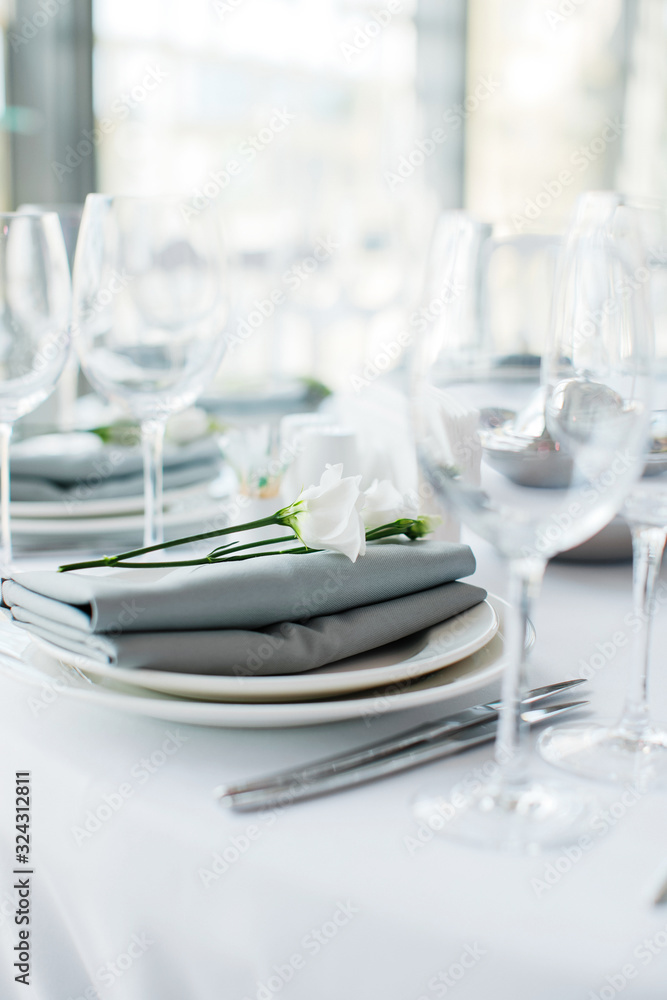 Table setting for wedding celebration Table setting for wedding celebration