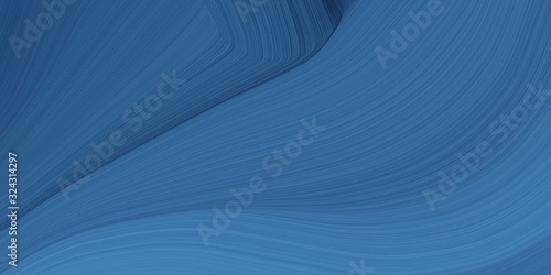 background graphic with modern waves background illustration with teal blue, dark slate gray and midnight blue color © Eigens