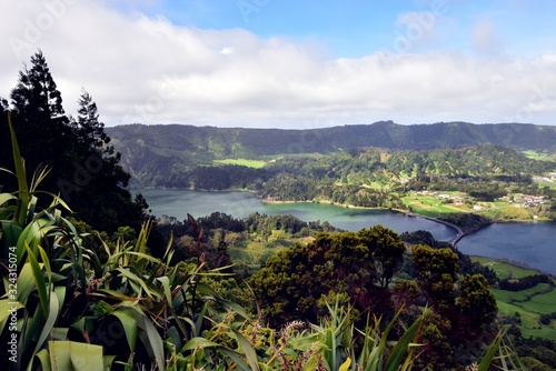 Furnas Village on the crater lake shore