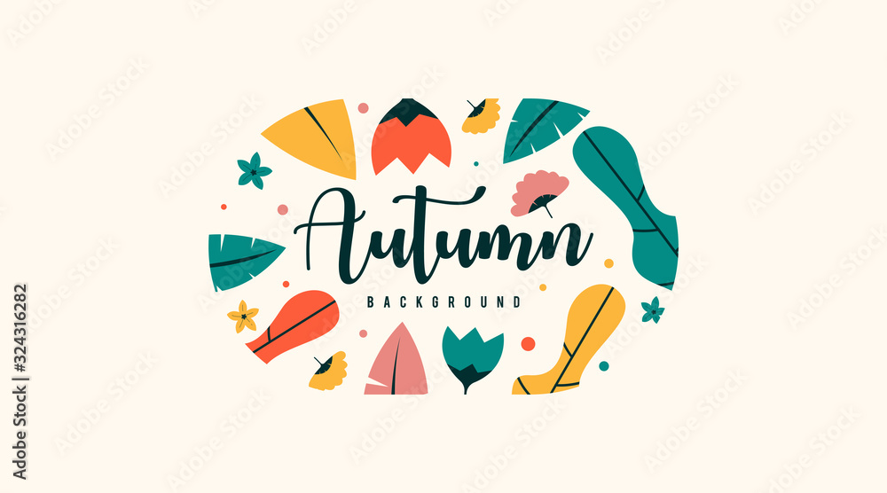 Autumn leaves background illustration vector