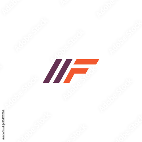 initial letter mf or fm logo vector design