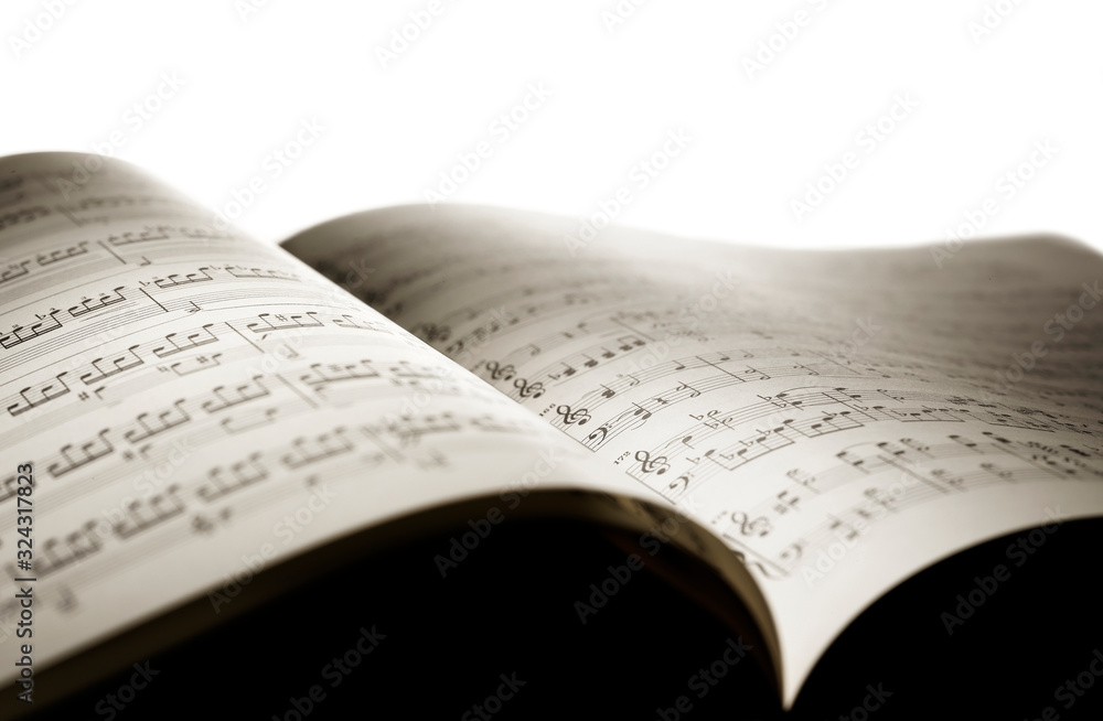 Fototapeta premium Sheet music on white background 