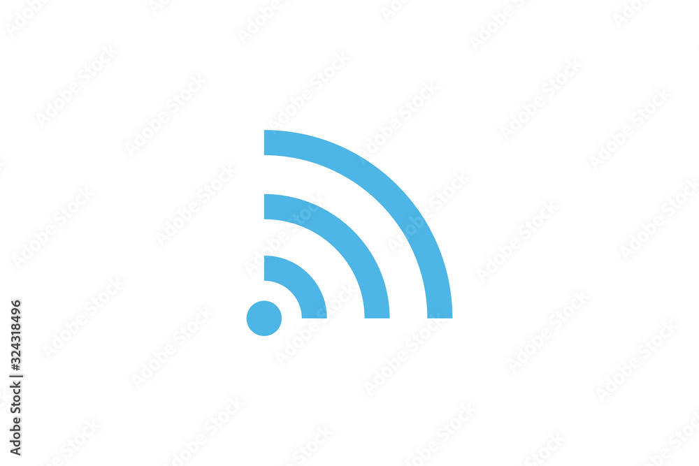 blue WiFi logo isolated on white blue WiFi logo isolated on white