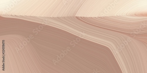 background graphic with modern curvy waves background design with rosy brown, bisque and baby pink color © Eigens