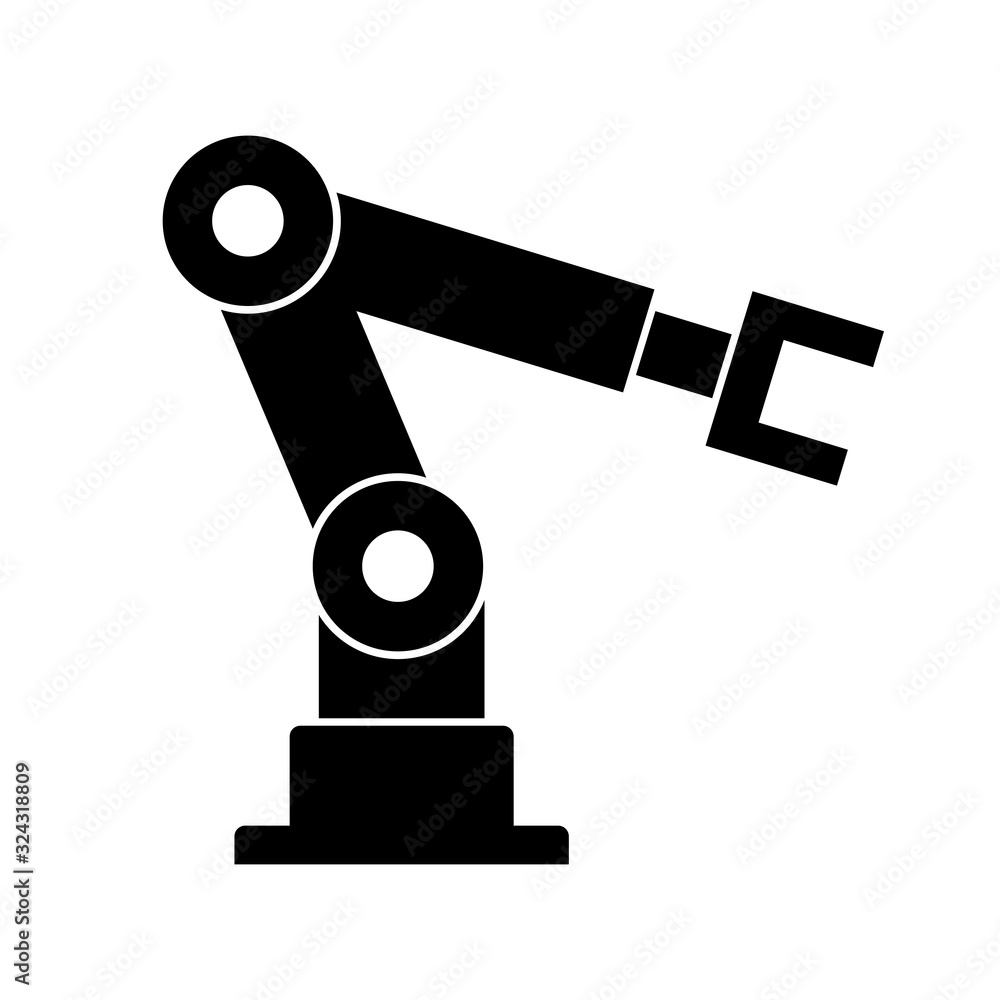 Industrial robot, vector icon on white background Industrial robot, vector icon on white background