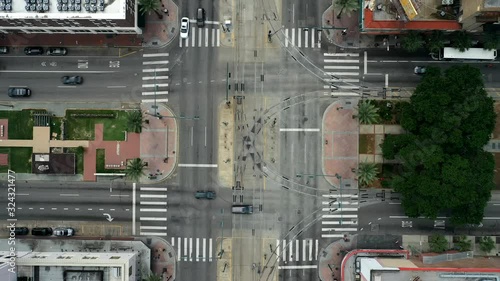 aerial drone hyperlapse traffic rush hour canal st new orleans