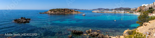 Panoramic view of the beach Portals Nous of Mallorca, Spain
