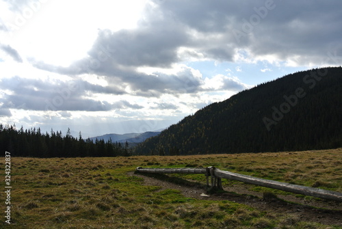 landscape view from the house in the mountains 